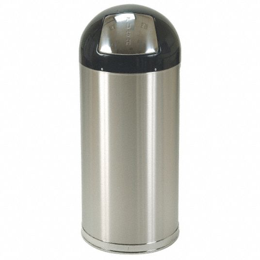 TOUGH GUY, Galvanized Steel, Open Top, Trash Can - 2PYW6