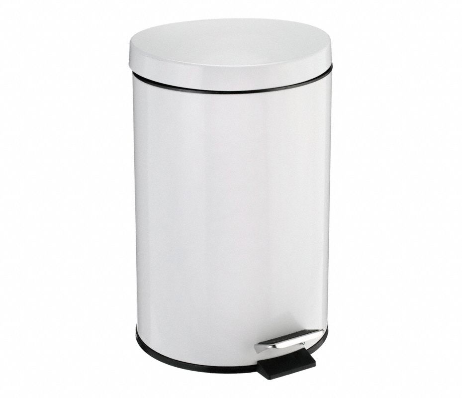 GRAINGER Bote de Basura de Pedal, Redonda, 3-1/2 gal., 15-3/4