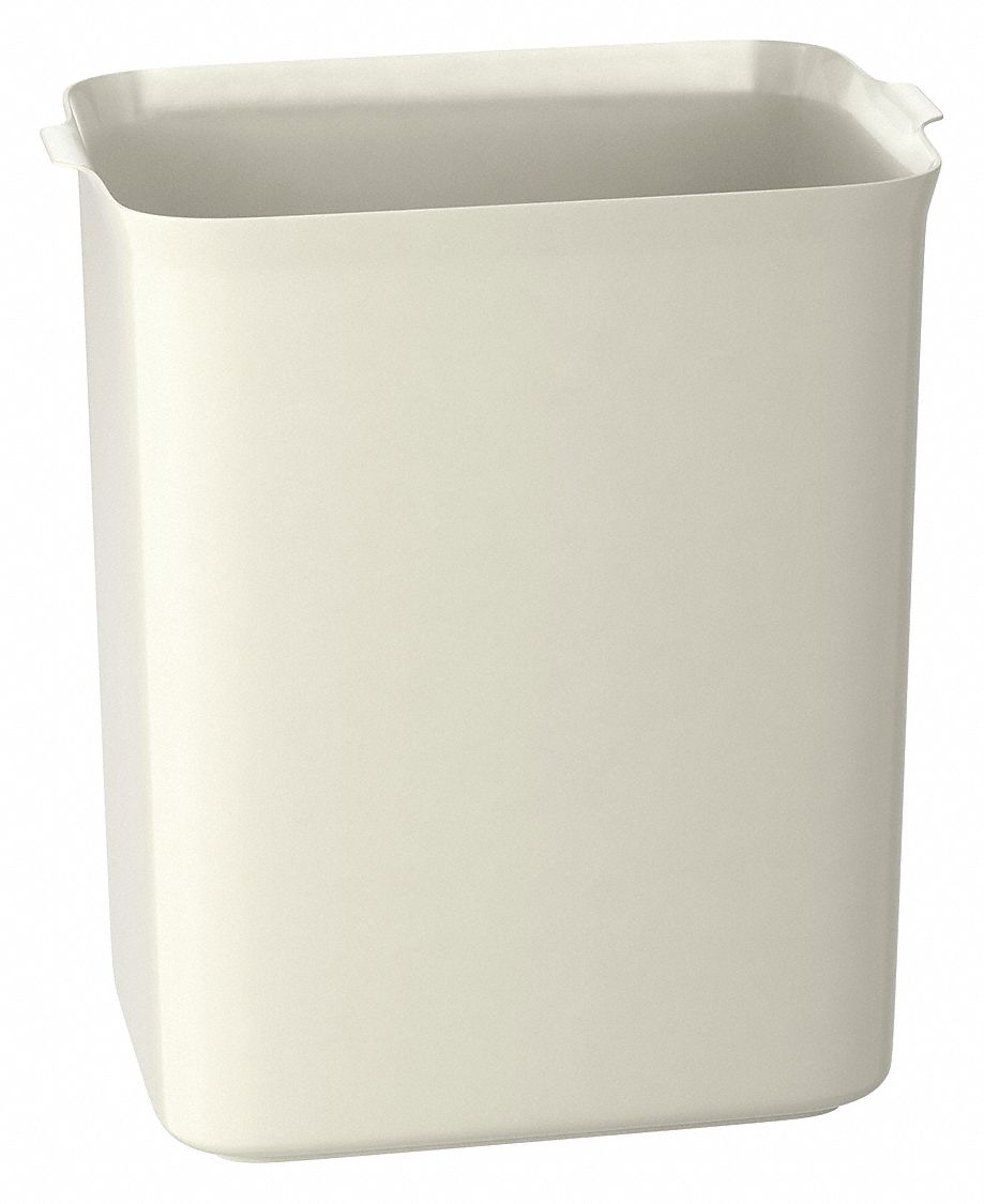 WASTEBASKET,RECTANGULAR,10 GAL.,BEIGE