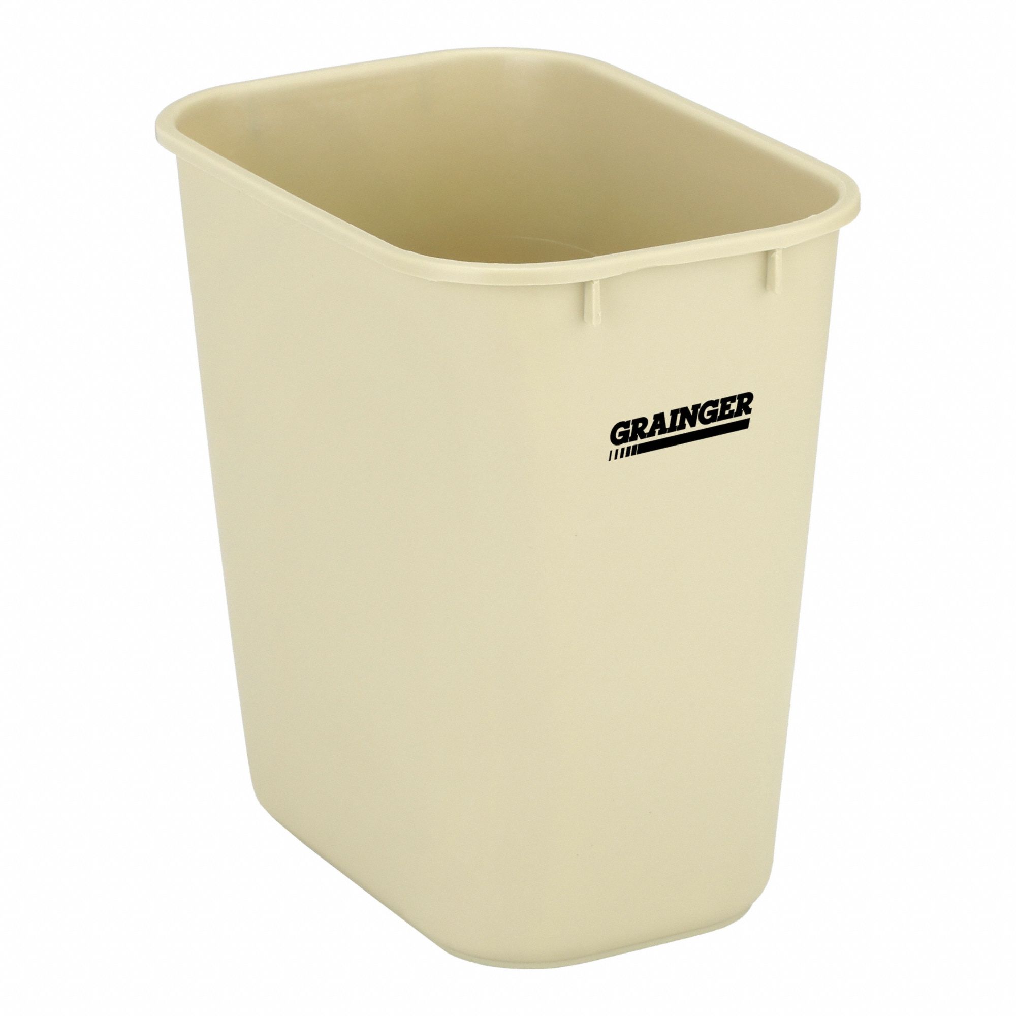 WASTEBASKET,RECTANGULAR,3-1/2 GAL.,BEIGE