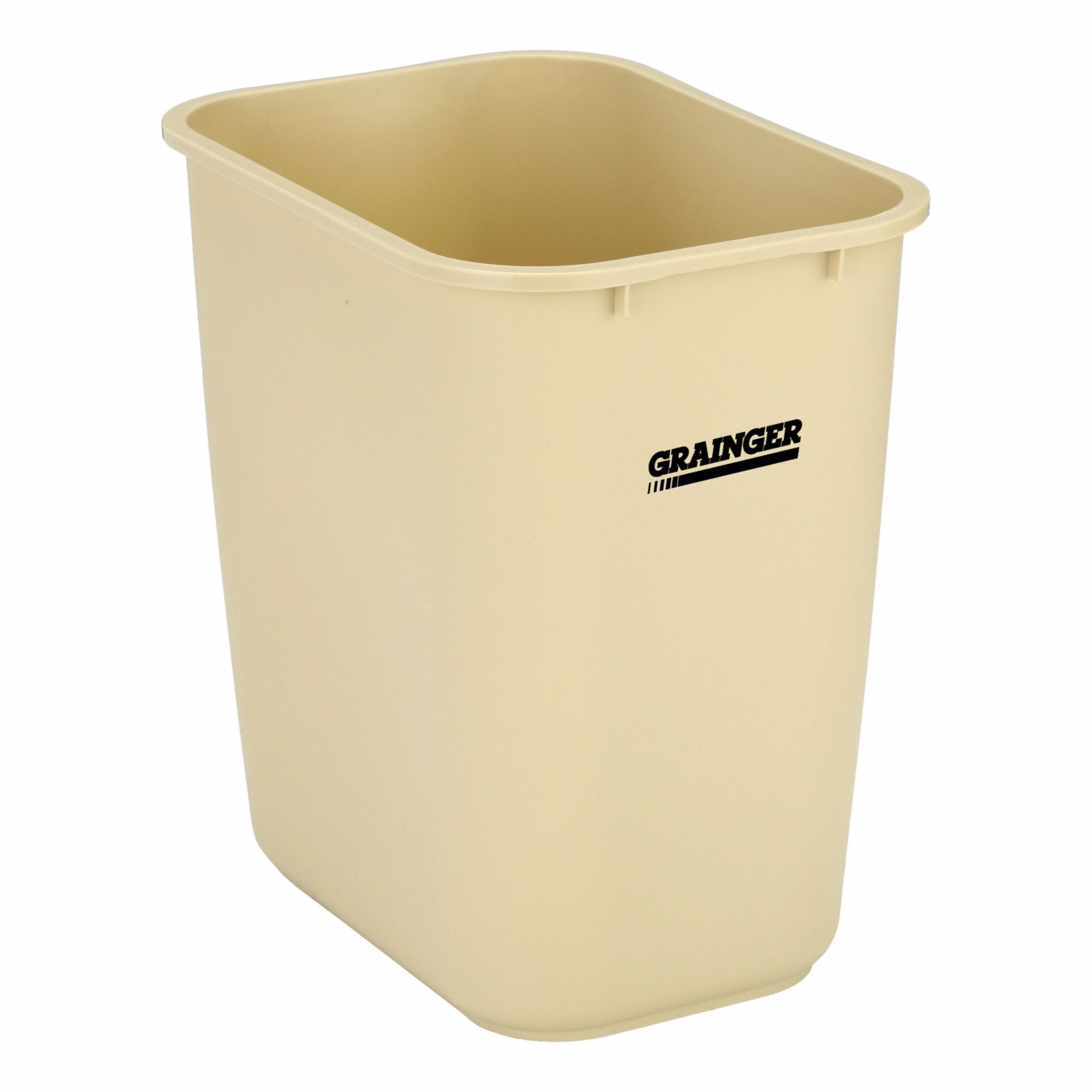 WASTEBASKET,RECTANGULAR,7 GAL.,BEIGE
