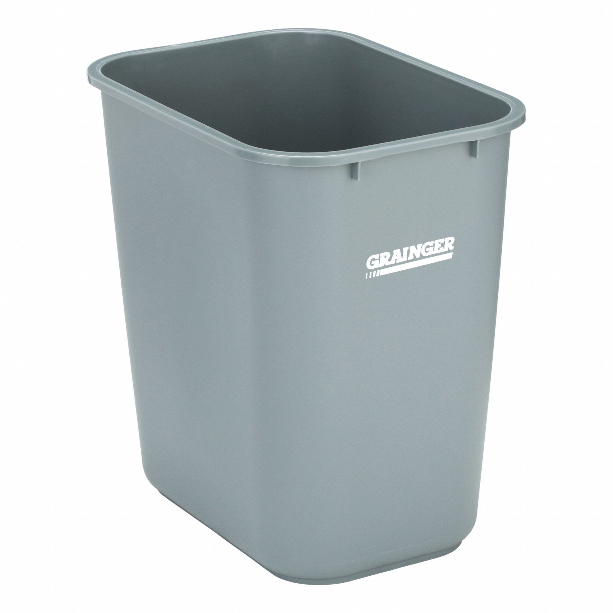 WASTEBASKET,RECTANGULAR,7 GAL.,GRAY