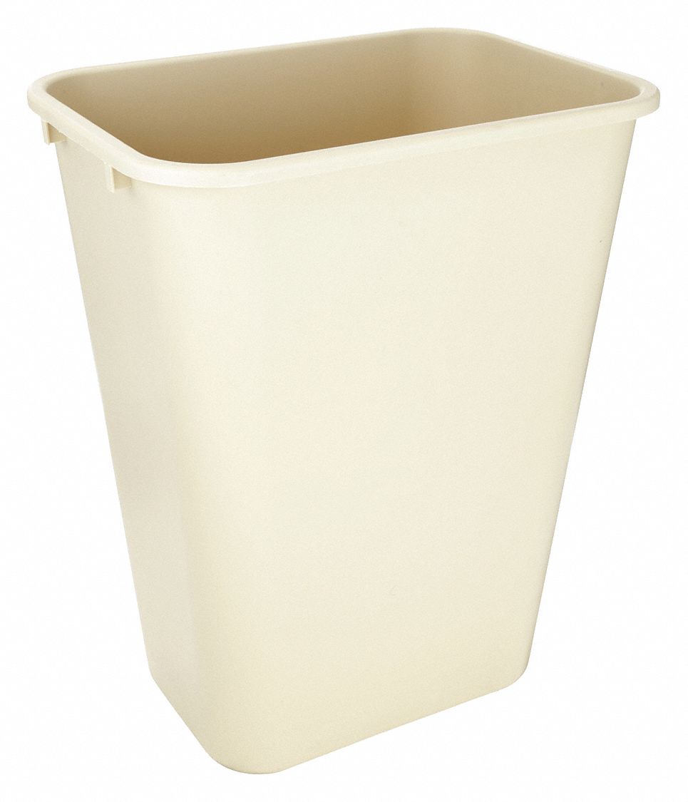 TRASH CAN,RECTANGULR,10-1/4 GAL.,BEIGE