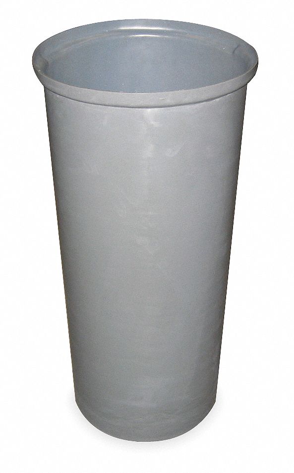 GRAINGER 4PGR6 Trash Can,Round,11 gal.,Gray 4PGR6
