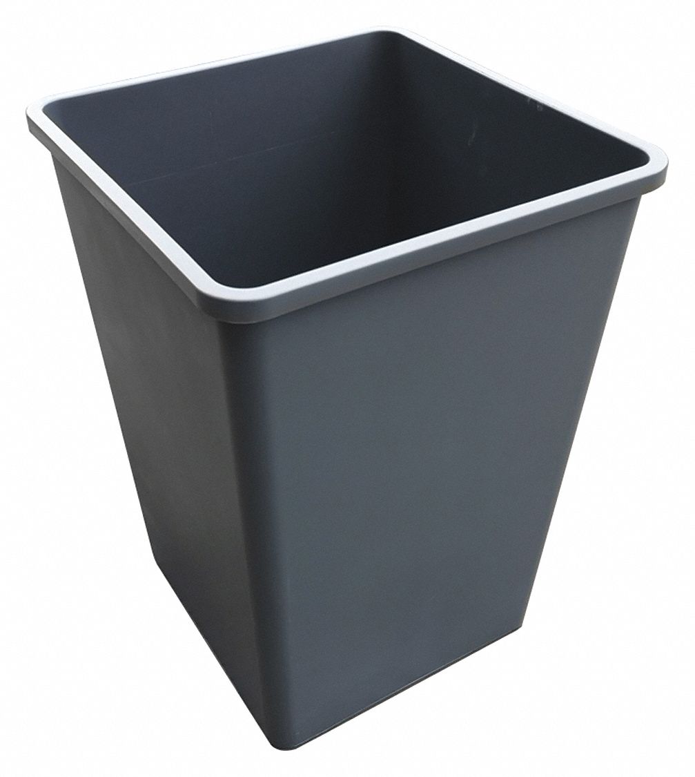 plastic trash bin