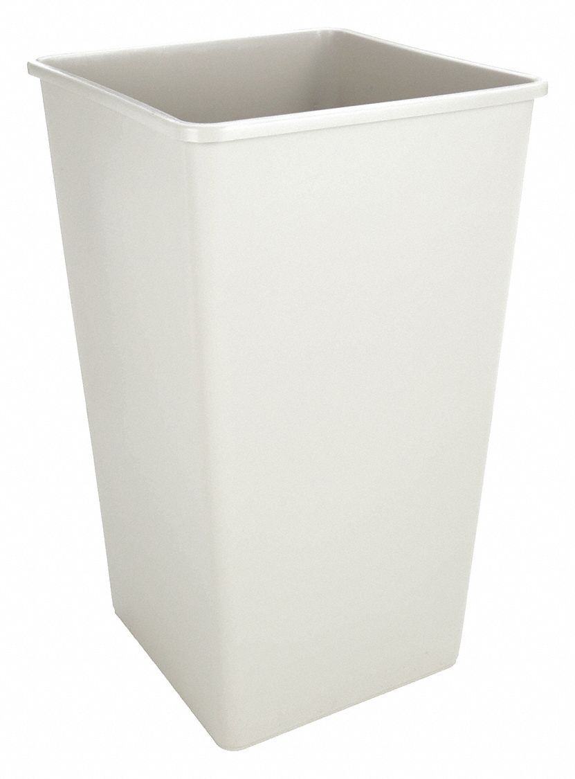 TRASH CAN,SQUARE,50 GAL.,BEIGE