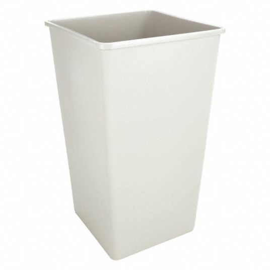 Untouchable 50 Gal. Gray Plastic Square Trash Can