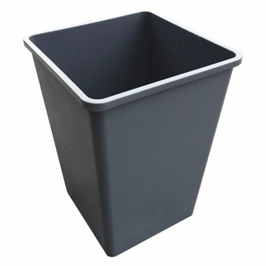 Mix.Home 19 Gallon Gray Square Trash Can Restaurant Trash Can Commercial Trash Can Tall Plastic Trash Can Industrial Trash Can Square Trash Cans for