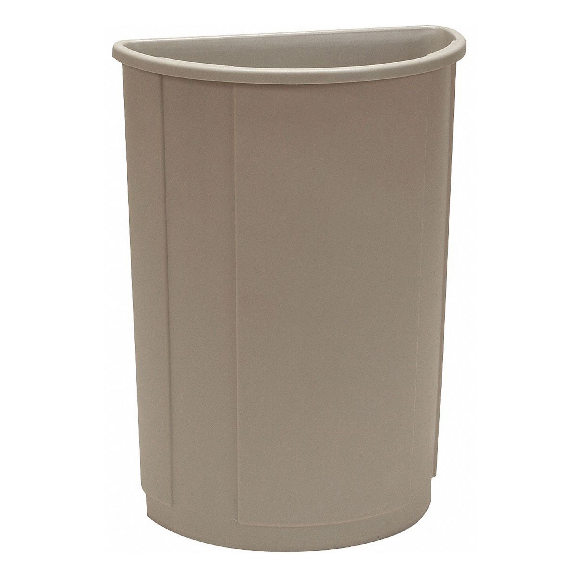 GRAINGER 4PGT9 Trash Can,Half Round,21 gal.,Beige 4PGT9