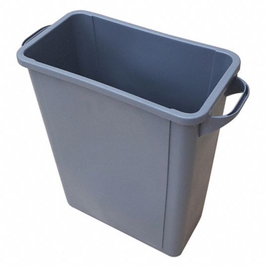 Tough Guy 16 Gal Rectangular Trash Can Plastic Gray 4pgu6 4pgu6 Grainger