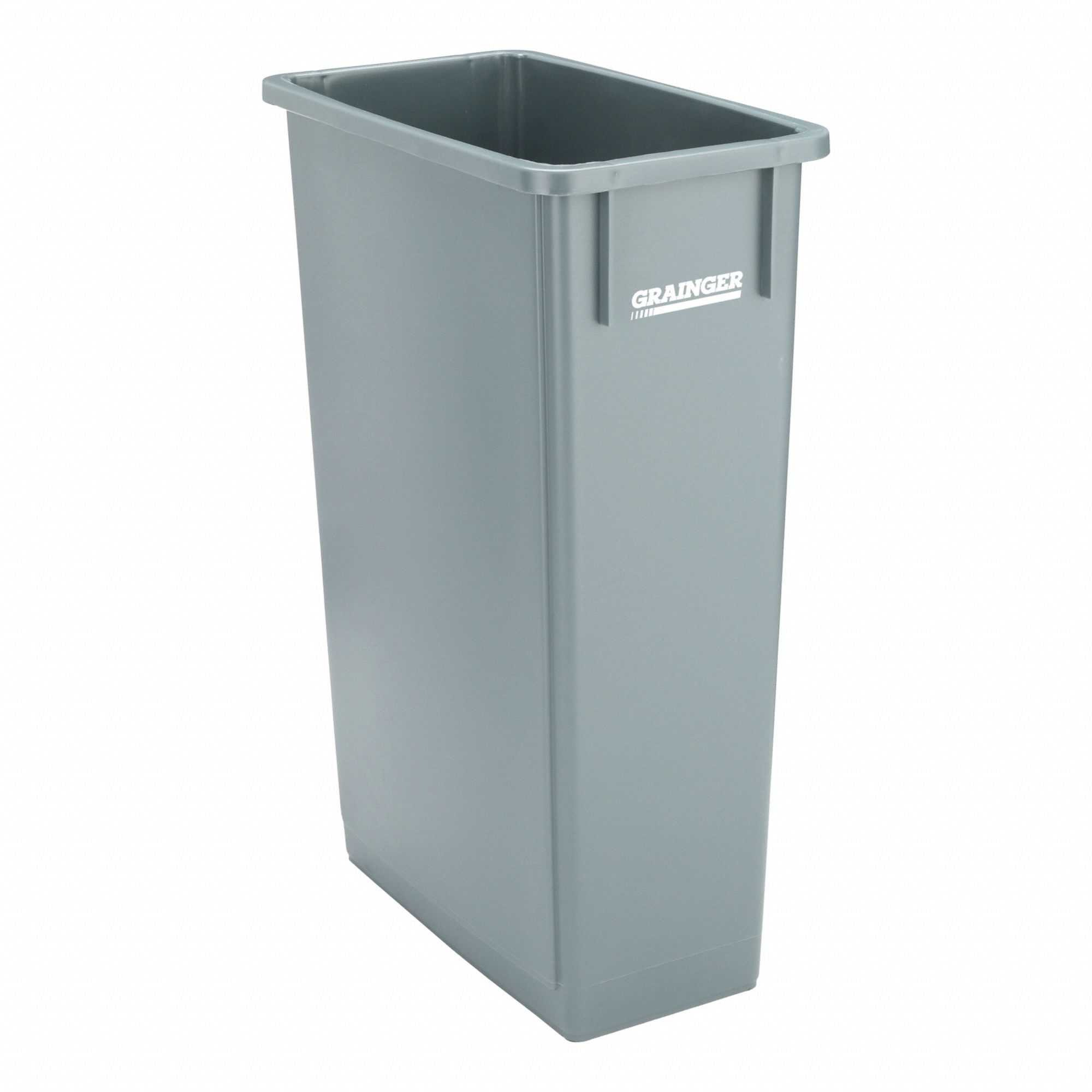 TRASH CAN,RECTANGULAR,23 GAL.,GRAY