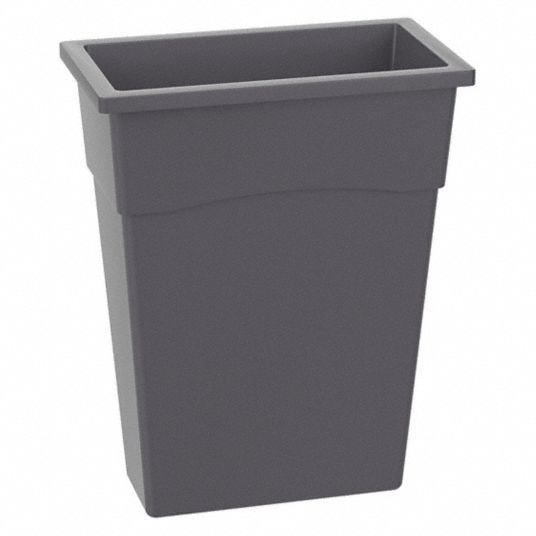GRAINGER, Rectangular, Gray, Trash Can 4PGU84PGU8 Grainger