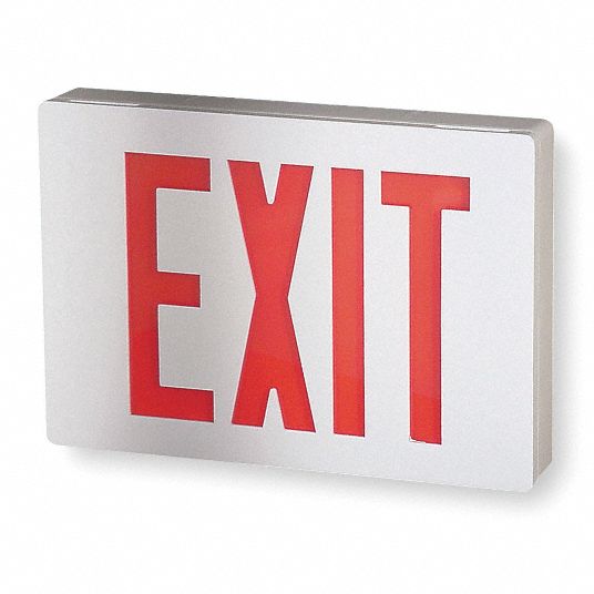 LITHONIA LIGHTING Exit Sign Emergency Battery Backup, LED, White, Red