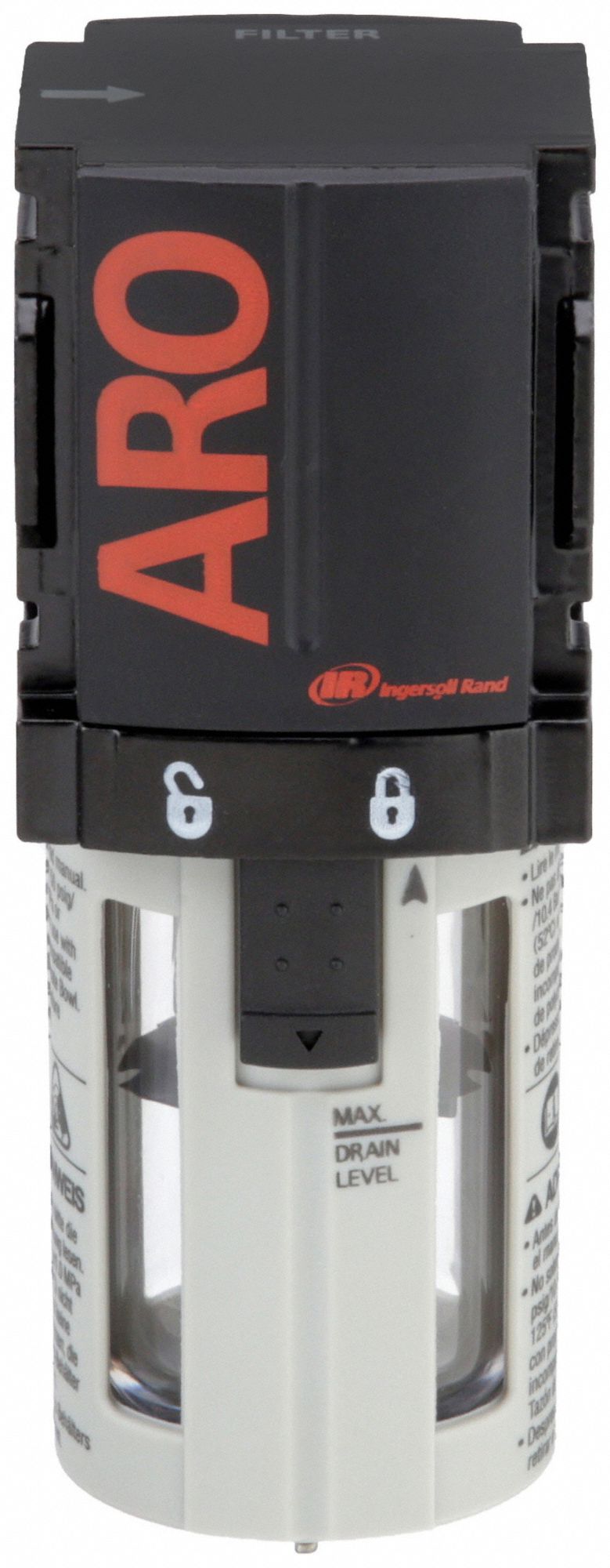 Compressed Air Filter: Particulate, 1/4 in NPT, 5 micron, 49 cfm, 150 psi Max Op Pressure, 1000