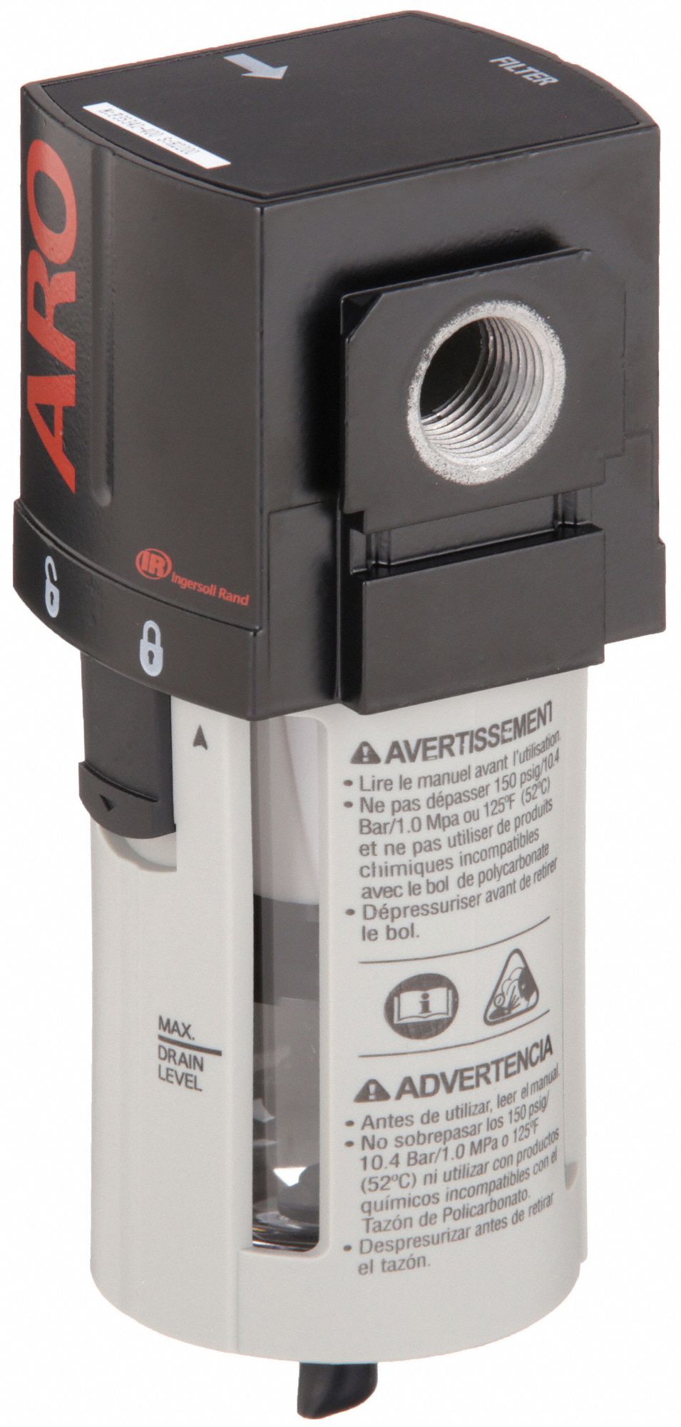 ARO Compressed Air Filter Particulate, 1/2 in NPT, 5 micron, 197 cfm