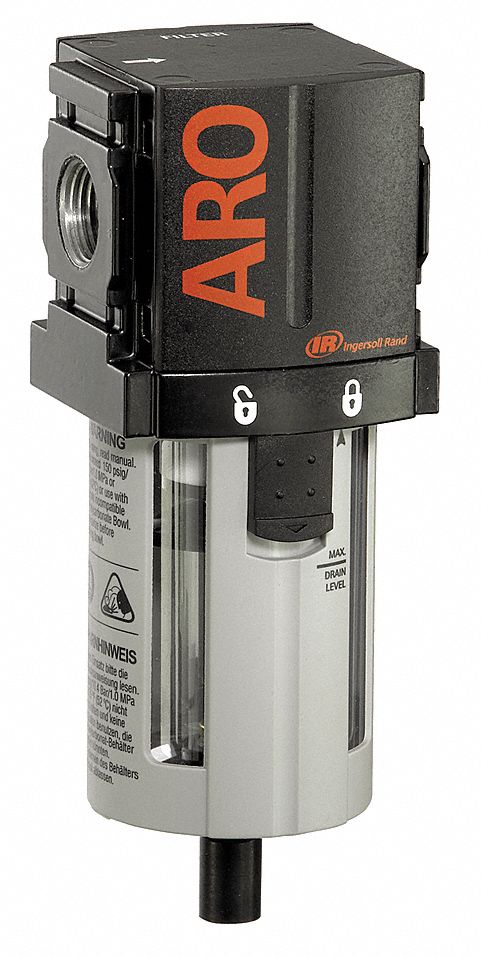 Pneumatic Oil Filter: Coalescing, 3/8 in NPT, 0.3 micron, 156 cfm, 150 psi Max Op Pressure, 2000