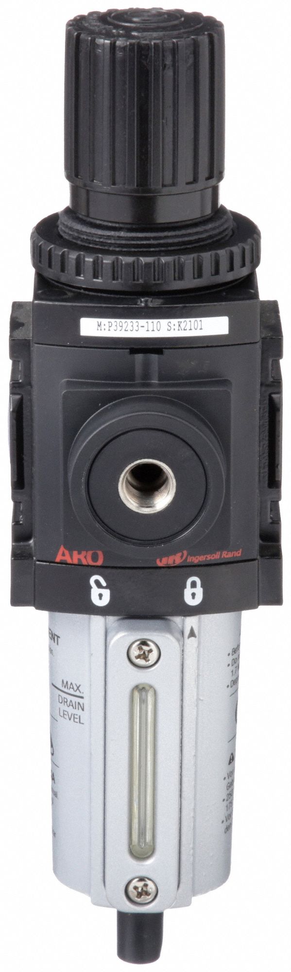 Filter-Regulator: 1500 Series, 3/8 in NPT, 90 cfm, 0.3 micron, 0 psi to 140 psi, Manual Drain