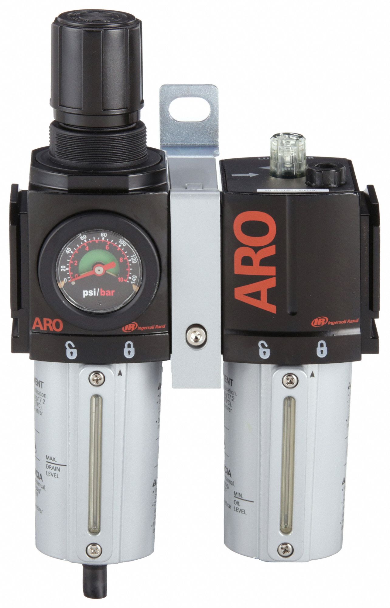 ARO Filter/Regulator/Lubricator: 3/4 in NPT, 142 cfm, 250 psi Max Op  Pressure, 5 micron, 2000 Series