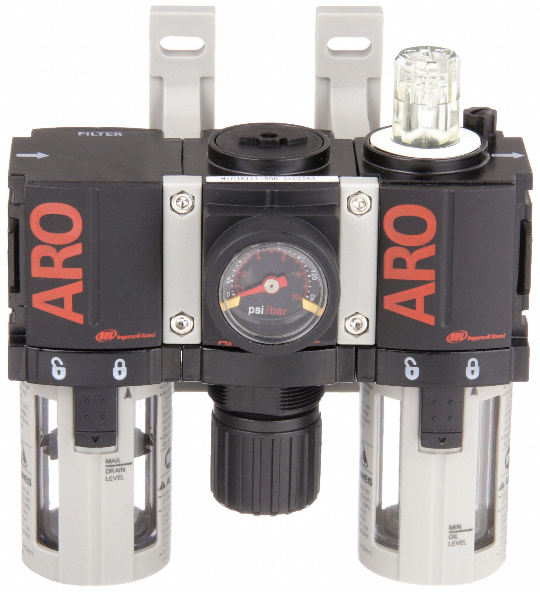 ARO Filter/Regulator/Lubricator 1/4 in NPT, 46 cfm, 150 psi Max Op