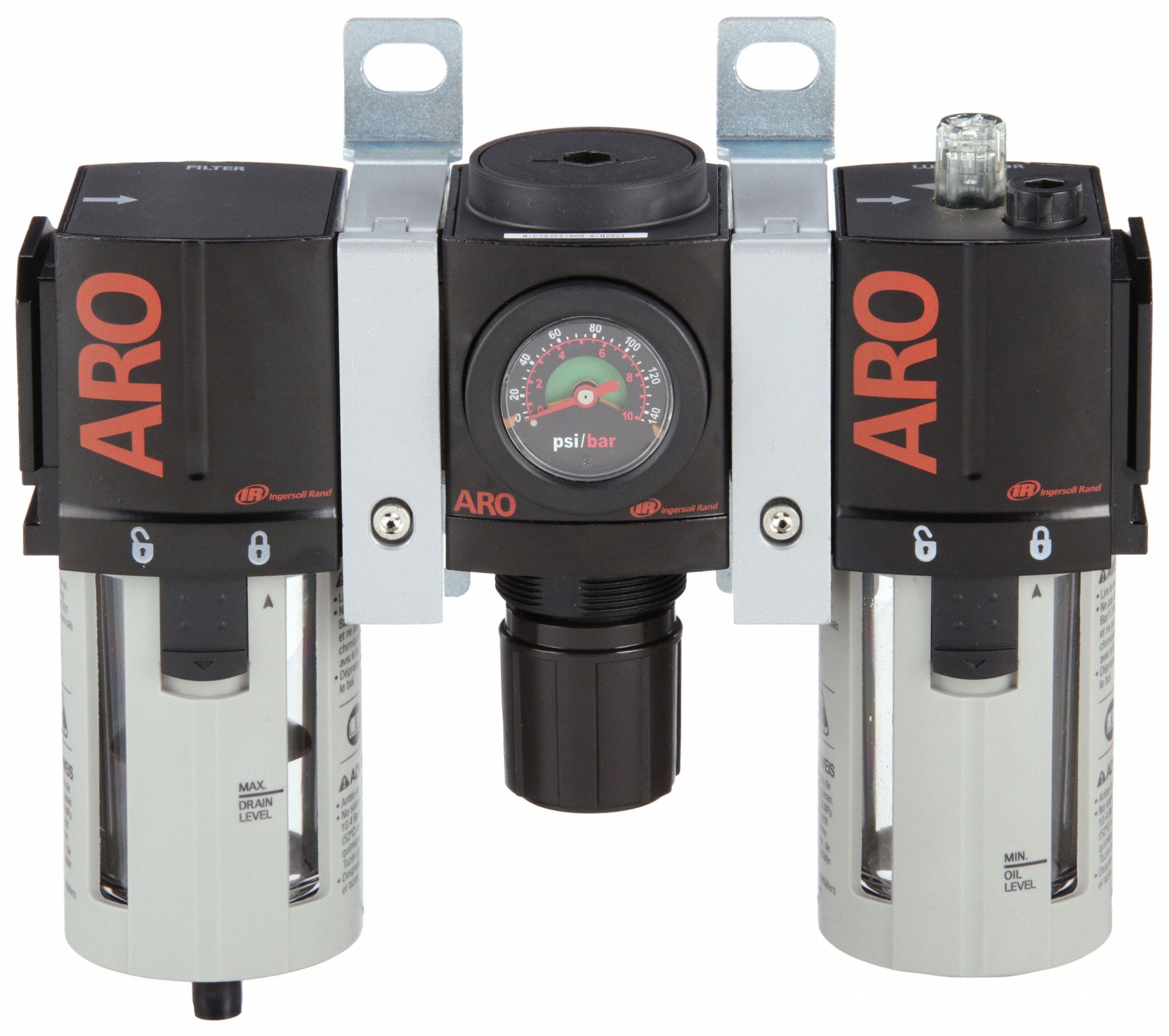 Filter/Regulator/Lubricator: 3/4 in NPT, 171 cfm, 150 psi Max Op Pressure, 5 micron, 2000 Series