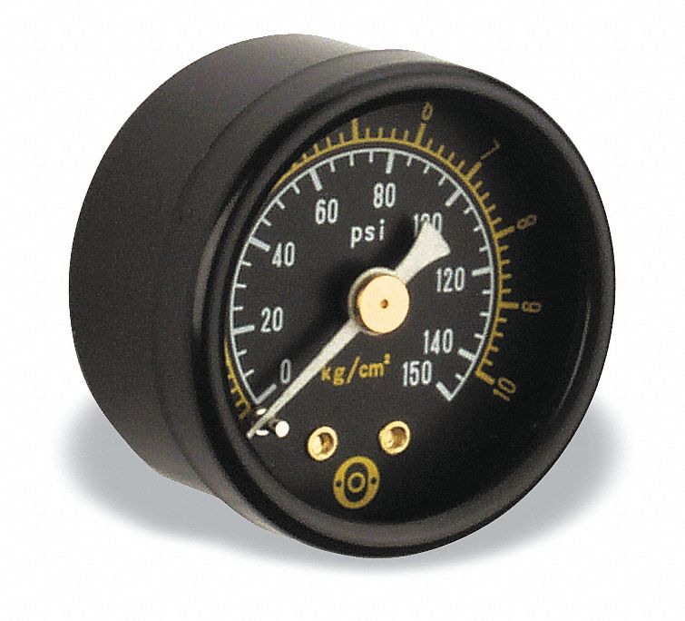 Pressure Gauge,0 to 150 psi,1-1/2In