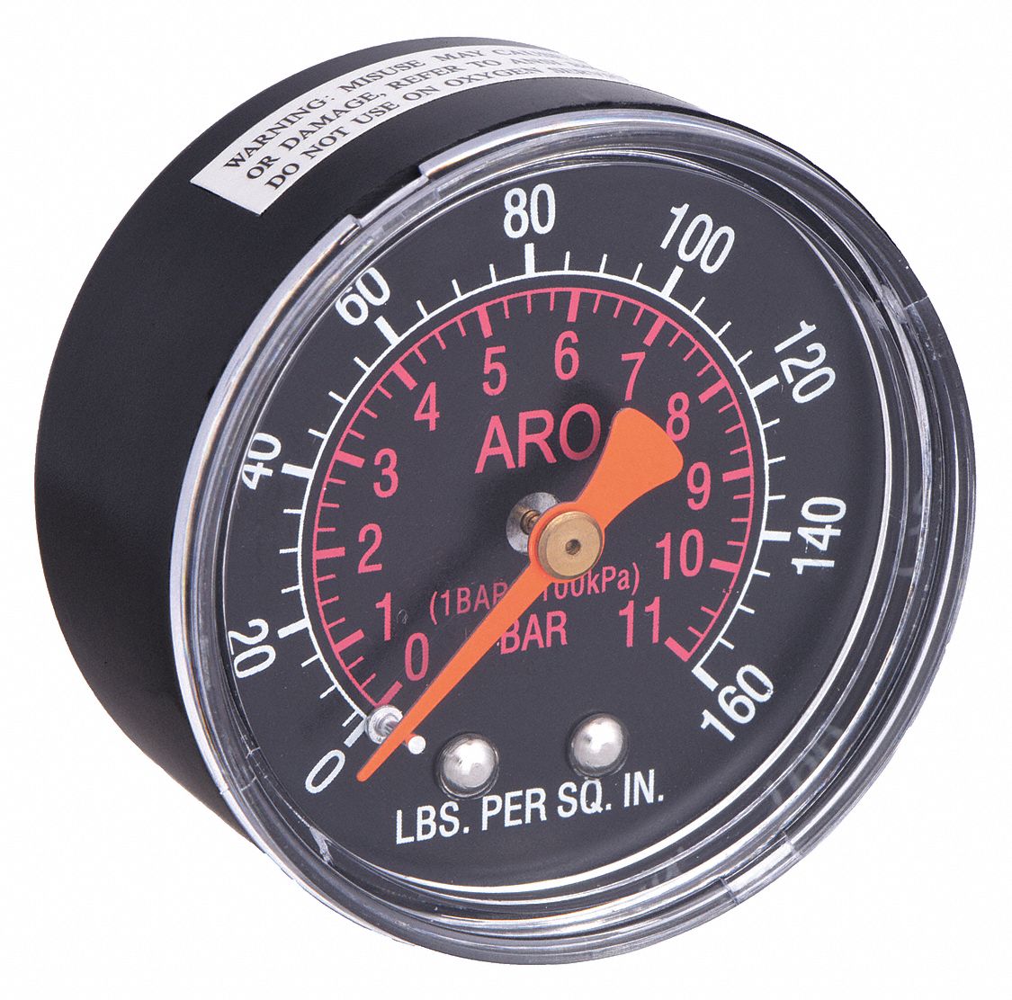 PRESSURE GAUGE,0 TO 160 PSI,2IN,1/8IN