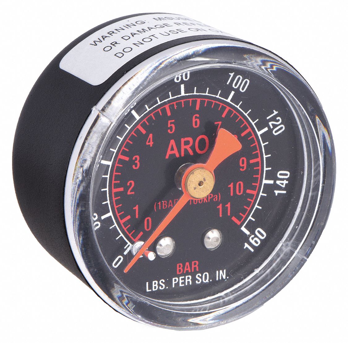 PRESSURE GAUGE,0 TO 160 PSI,1-1/2IN