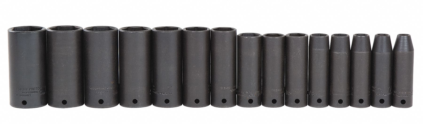 SET SOCKET 1/2DR SAE DEEP 15 PC