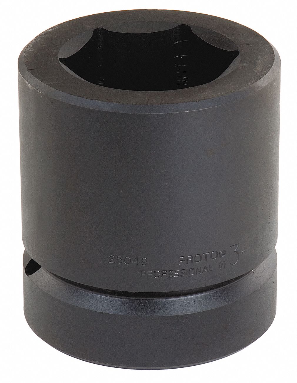 Impact Socket: 2 1/2 in Drive Size, SAE, 3 3/4 in Socket Size, 6-Point, Std, Black Oxide