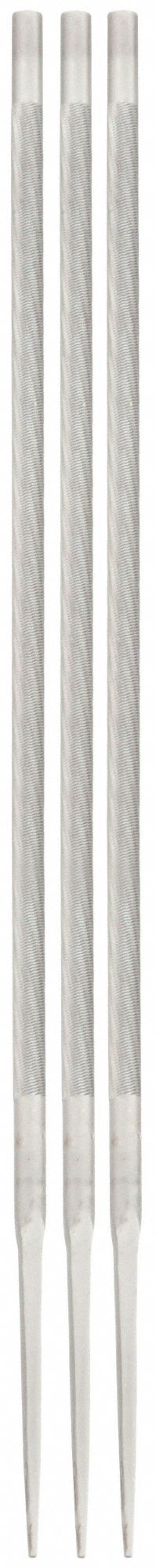 CHAINSAW FILE, ROUND, 8 IN L, 7/32 IN DIAMETER, 7/32 IN W, BASTARD CUT, 3 PK