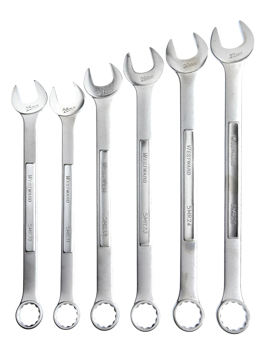 Combination Wrench Set, Alloy Steel, Satin - Grainger