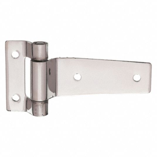 MARLBORO Strap Hinge: Stainless Steel, 2 Holes per Leaf, Stainless Steel, 4  3/32 in Door Leaf Ht