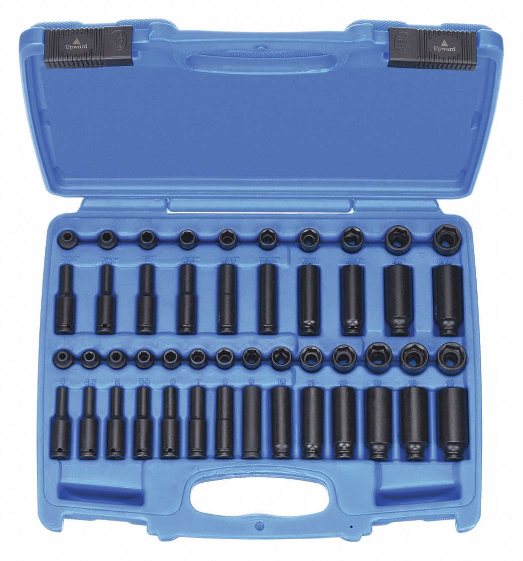 IMPACT SOCKET SET,1/4 DR,COMBO,48 P