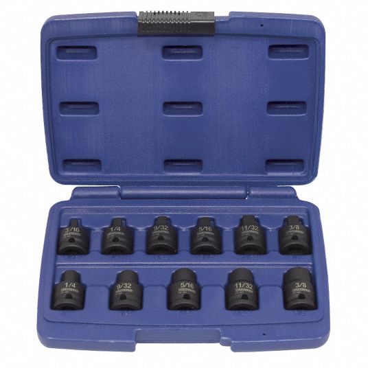 WESTWARD, 3/8 in Drive Size, 11 Pieces, Impact Socket Set - 4PRF8|4PRF8 ...