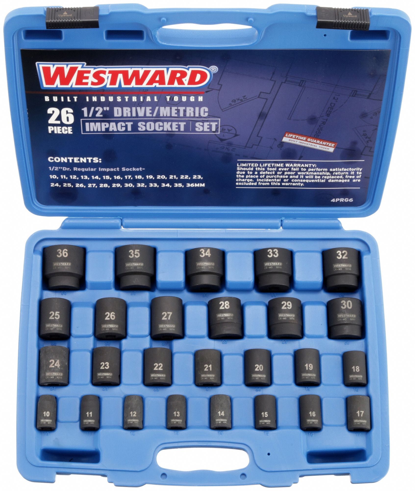 IMPACT SOCKET SET, 1/2" DR, 26 PC