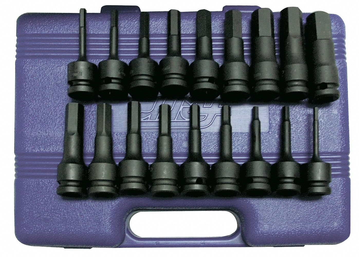 WESTWARD, Metric/SAE, 1/2 in Drive Size, Impact Socket Bit Set