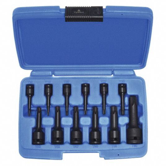 WESTWARD, SAE, 1/4 in_3/8 in_1/2 in Drive Size, Impact Socket Bit Set ...