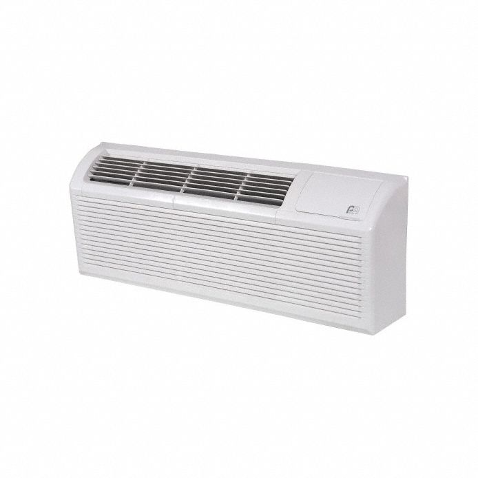 PERFECT AIRE Packaged Terminal Air Conditioner: 250 sq ft – 350 sq ft, 7,300 BtuH, 208/230V AC (MPN 4PTC07A-HE-3.5). Key specifications — attr1147912: 208/230V AC; attr1147921: PERFECT AIRE.