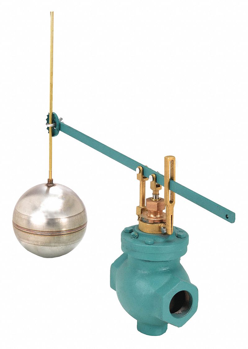 Float Valve Assembly: For Water Media, Angle Valve Body, Cylindrical, Horizontal Piping, Adj