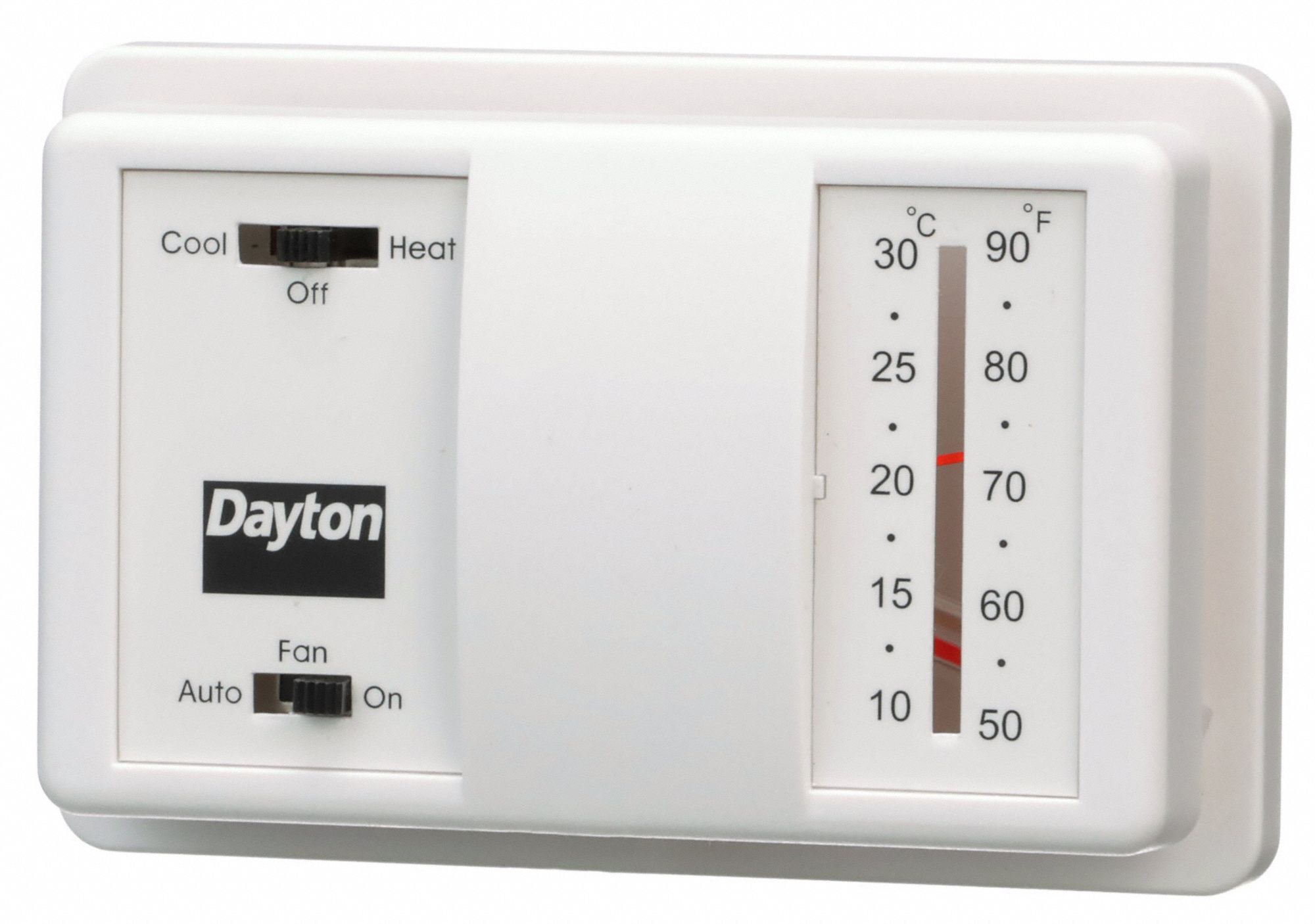 DAYTON Low Voltage Thermostat Analog, Heat and Cool, Manual, G/RC/RH/W