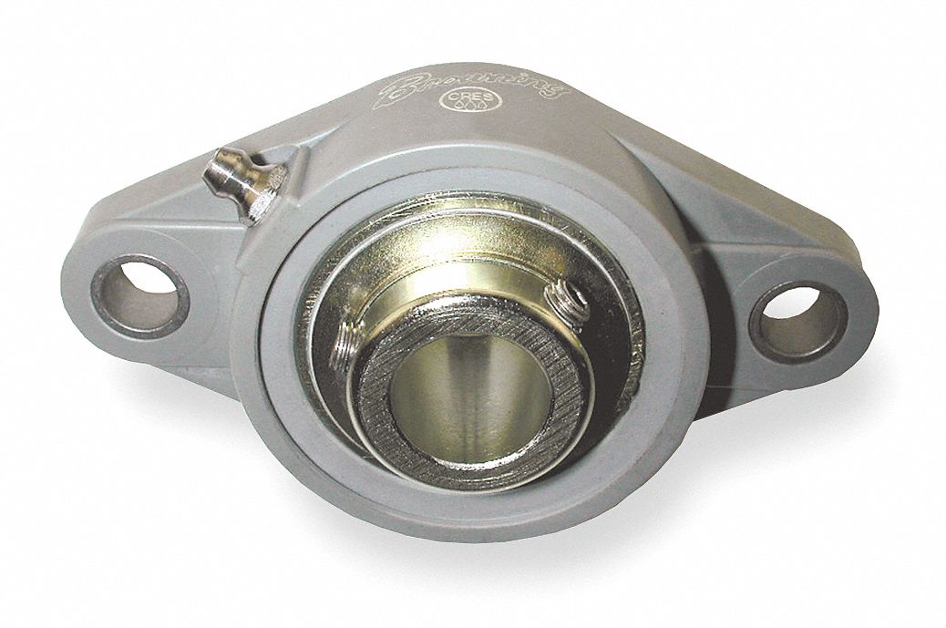 GRAINGER APPROVED 2Bolt Flange Bearing with Ball Bearing Insert and 1