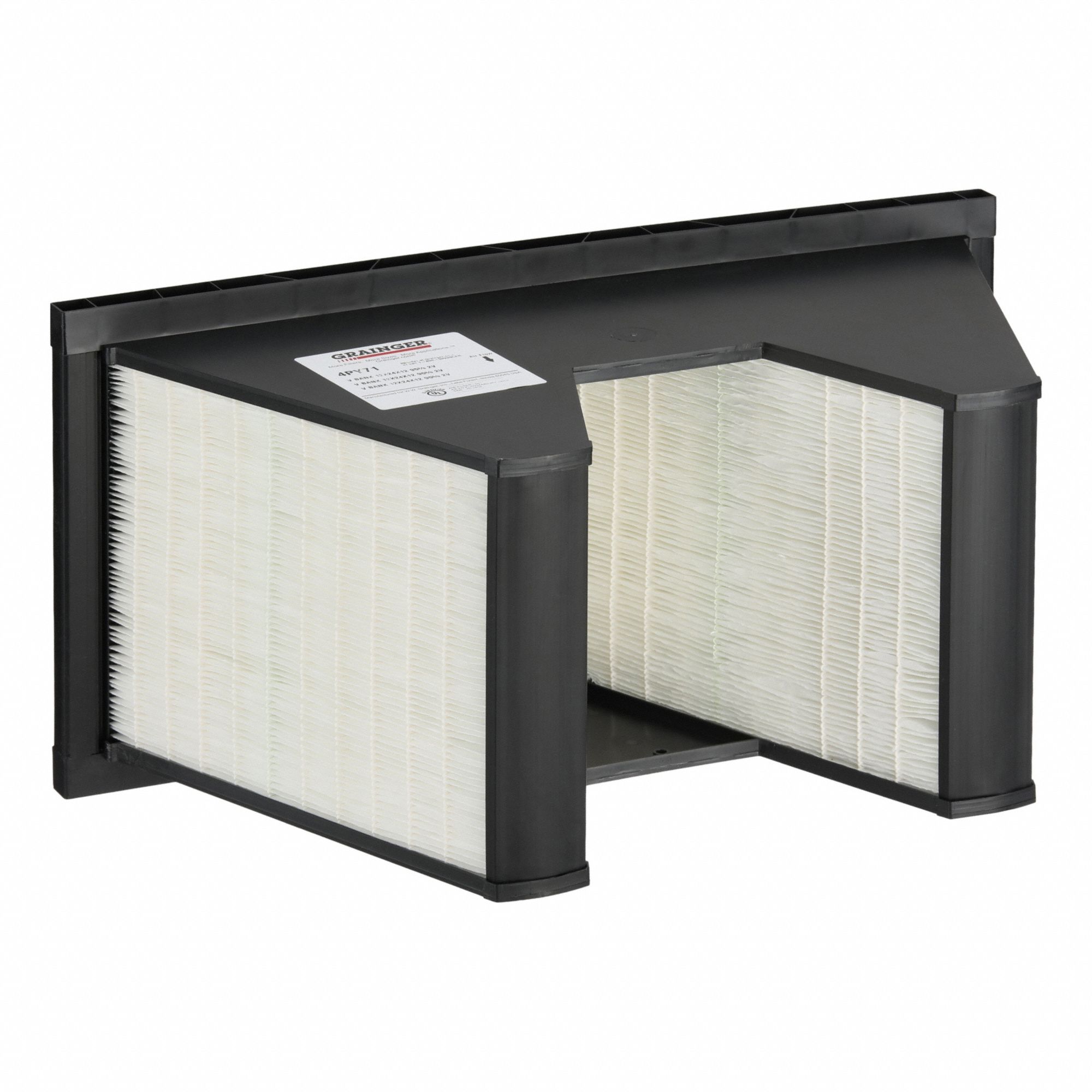 V-Bank Air Filter: 12 in x 24 in x 12 in, Fiberglass, Single Header, 2 Vs, MERV 11