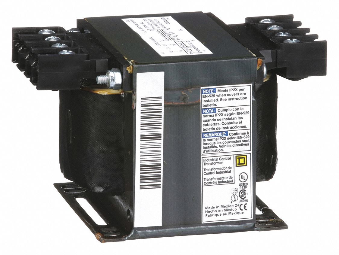 SQUARE D Control Transformer: 240V AC/480V AC, 120V AC, Foot, 250 VA VA  Rating - Transformer