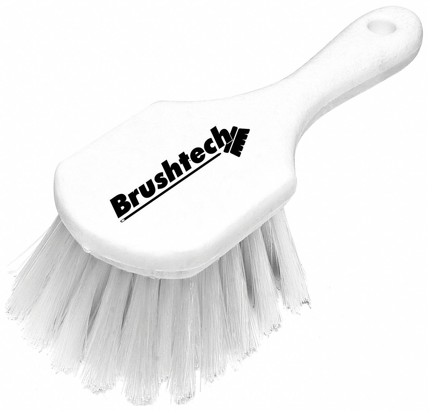 BRUSHTECH Escobeta Mango Corto, Nylon, Blanco, 8-1/2" - 4RAM9 | 3104