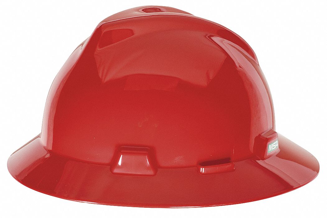 red full brim hard hats