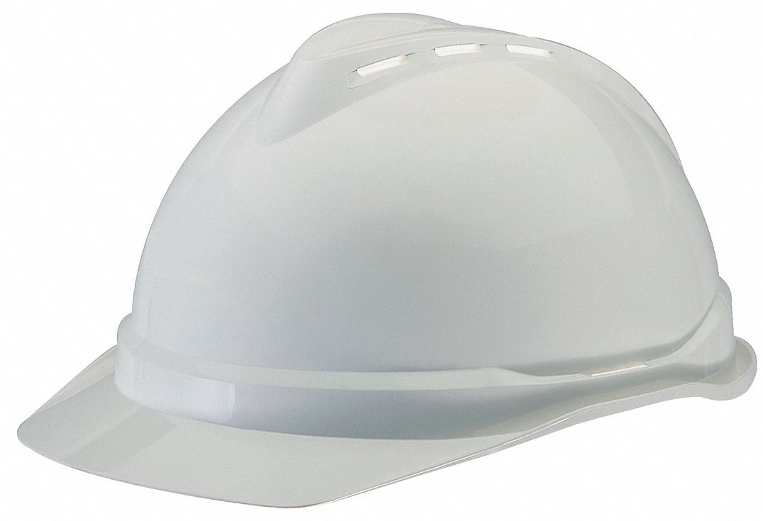 Download MSA Front Brim Hard Hat, 4 pt. Ratchet Suspension, White ...