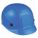 NON-SLOTTED BUMP CAP, VENTED, POLYETHYLENE, FRONT BRIM, PINLOCK, BLUE, SIZE 6½ TO 8