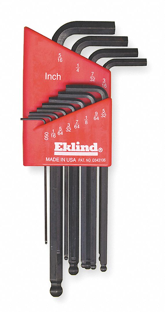 BALL END HEX KEY SET,12 PCS,L SHAPE