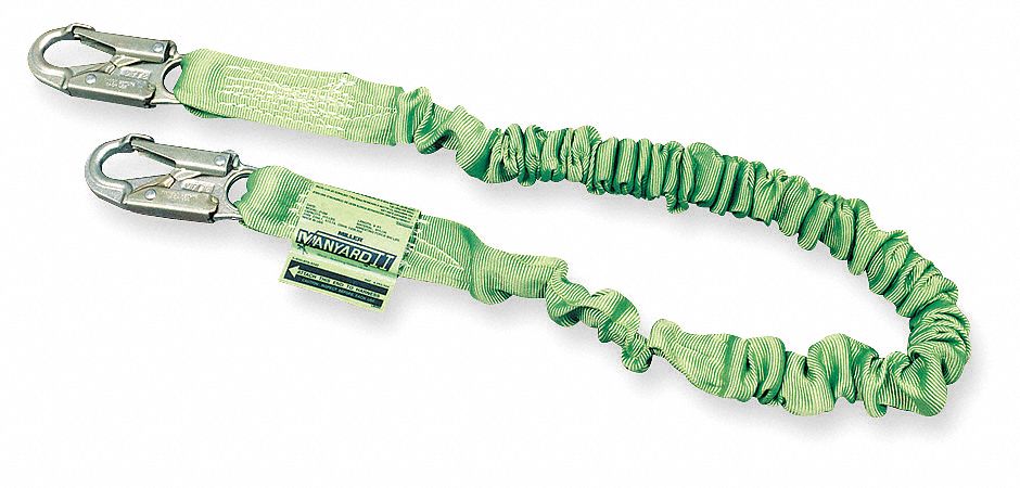 HONEYWELL MILLER Shock-Absorbing Lanyard: Tubular Webbing, Steel Snap Hook,  Steel Snap Hook, 1 Legs