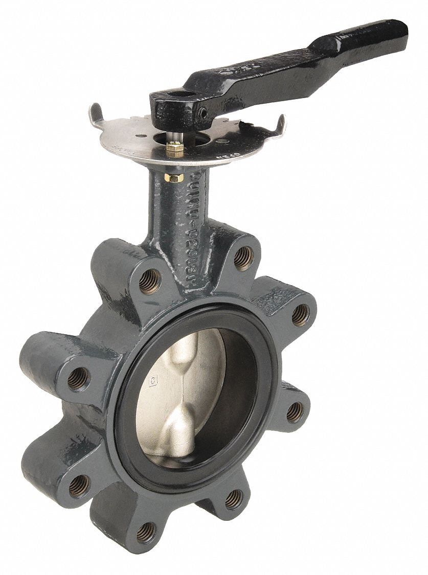 Butterfly Valve: 4 in Pipe Size, Concentric, 200 psi Max. Pressure (CWP), Lug, EPDM